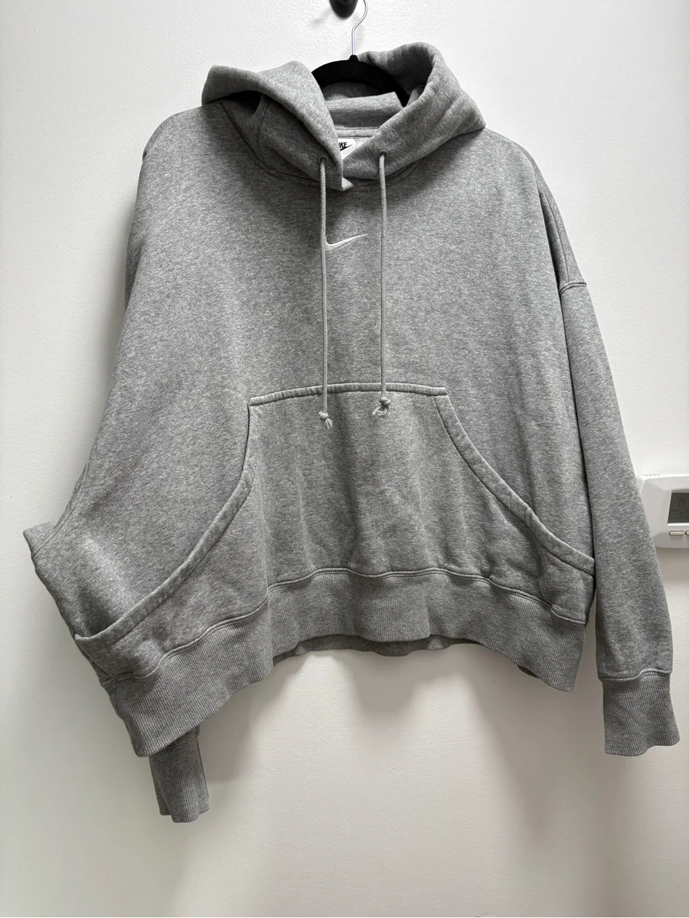 Nike Phoenix Fleece Oversized Gray Hooded Women's Pullover Sweatshirt- Medium